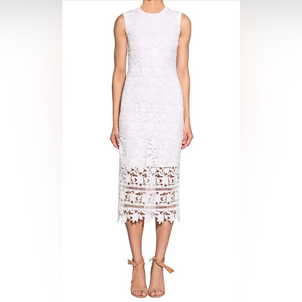 Shoshanna White Monticello Lace Dress, Size 4